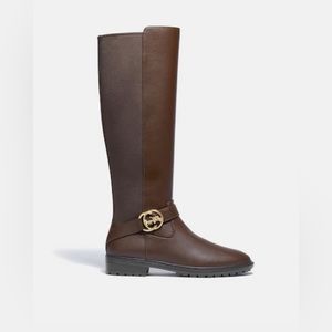 Coach Walnut Farrah Leather Boots